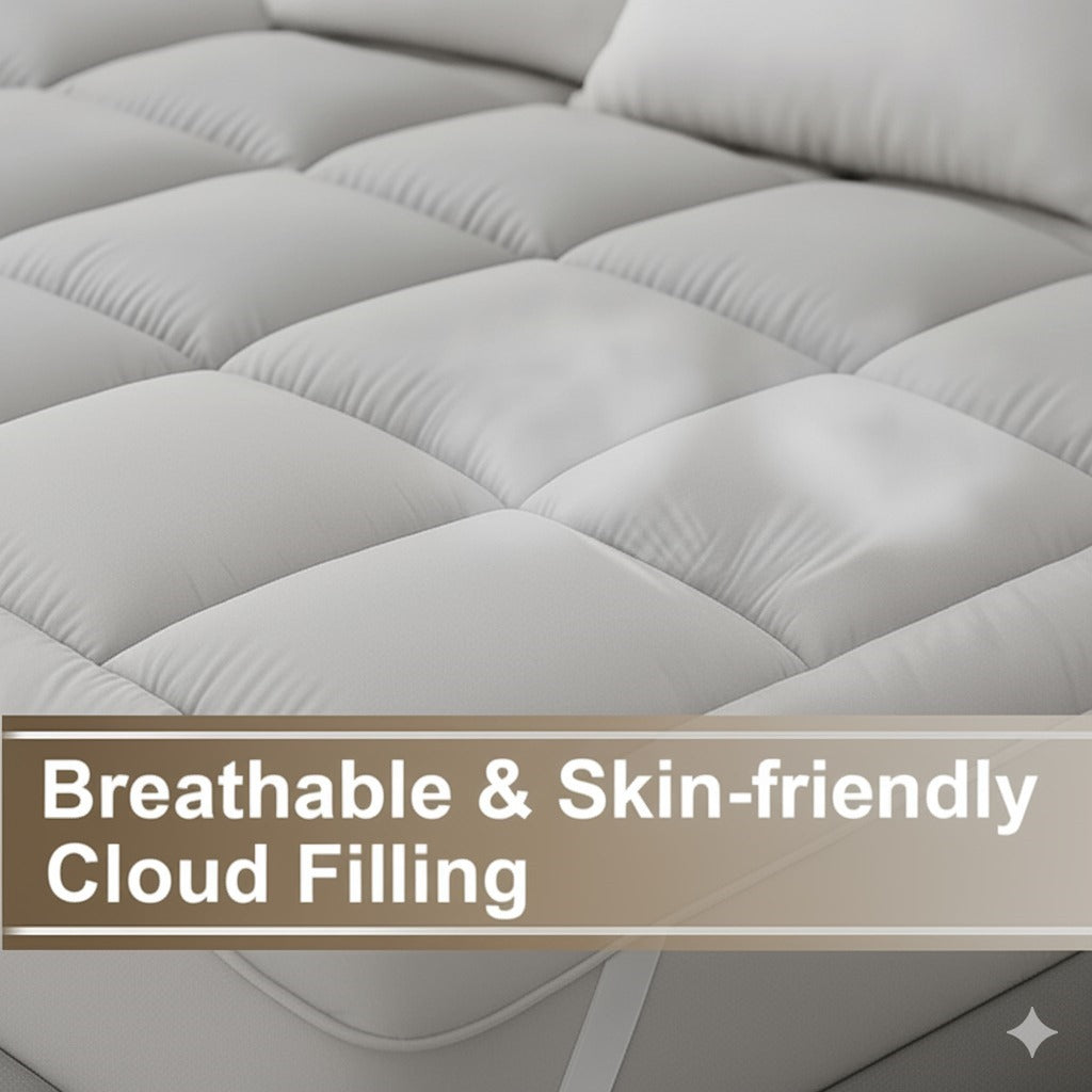 Premium King Size Mattress Topper – Ultra Soft 500 GSM Polyester Filling