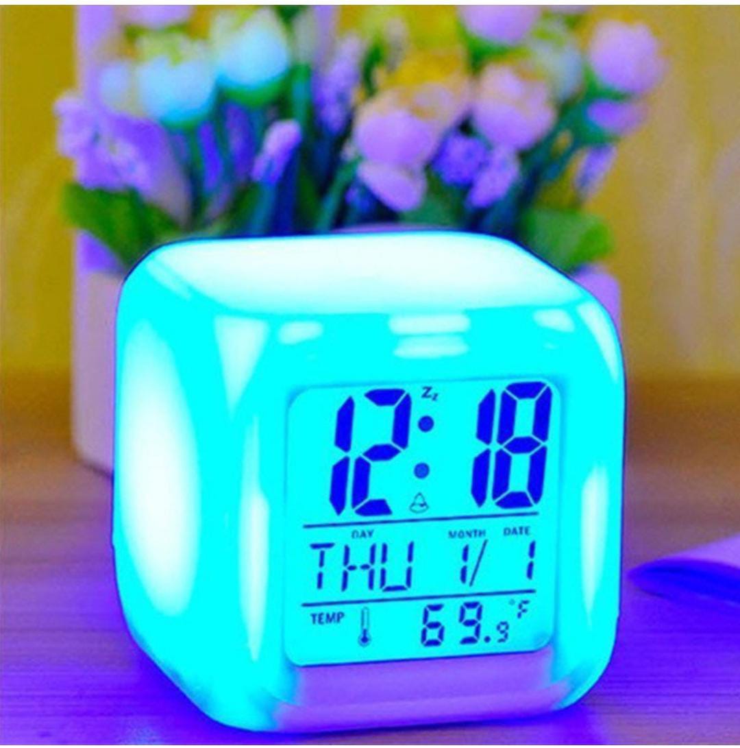 Modern LED Digital Alarm Clock with Temperature & Night Display