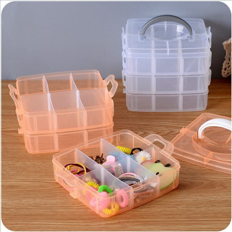 3-Layer 18 Grids Plastic Storage Box
