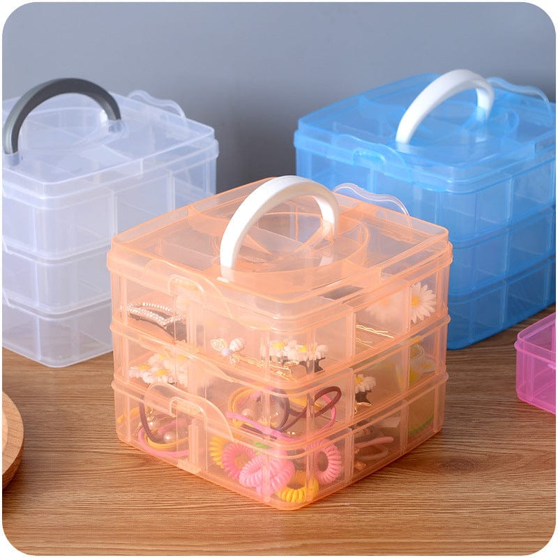 3-Layer 18 Grids Plastic Storage Box