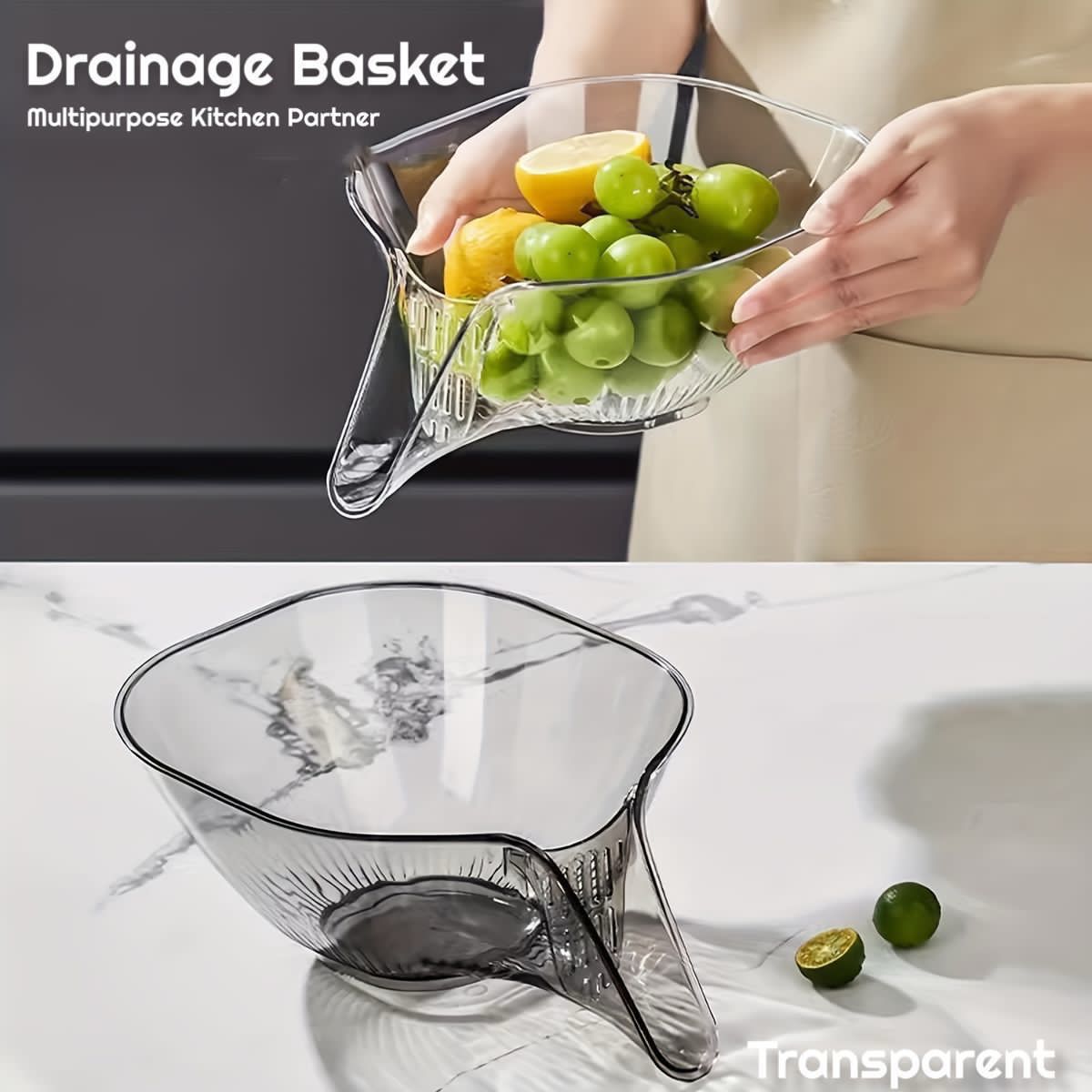 Multipurpose Drainage Basket for Kitchen & Fruits