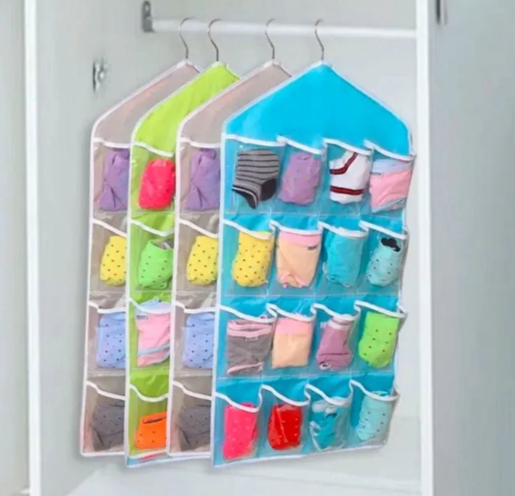 16-Pocket Hanging Organizer for Clothes, Shoes,Accessories.