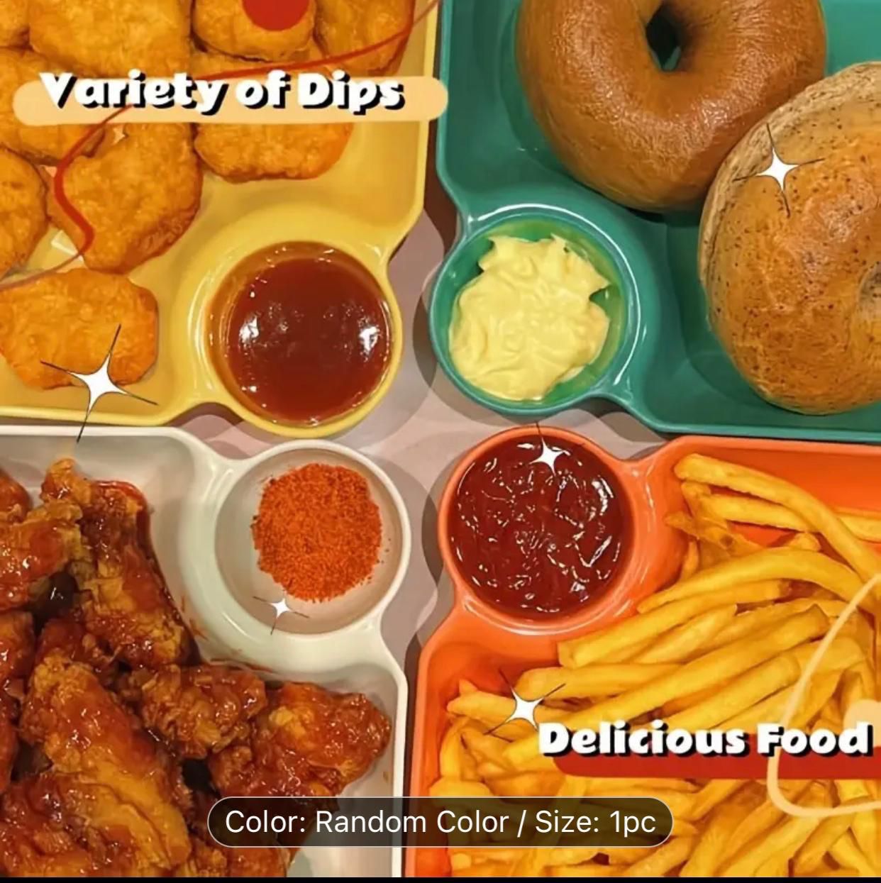 Pack of 4 French Fries Serving Plates