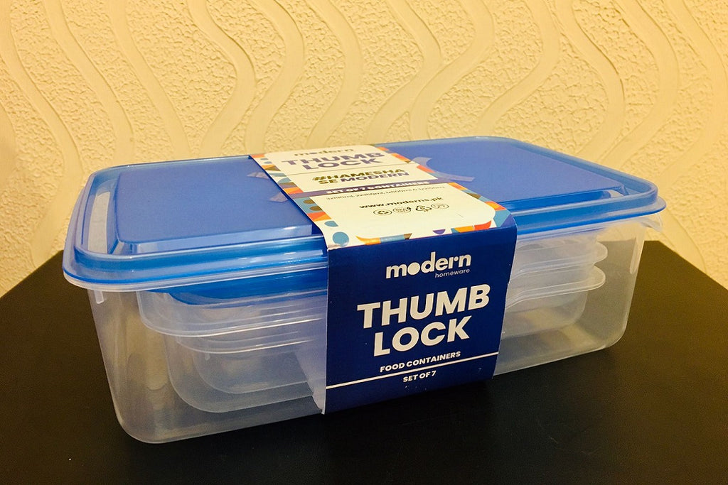7-Piece Airtight Thumb Lock Food Storage Container Box Set