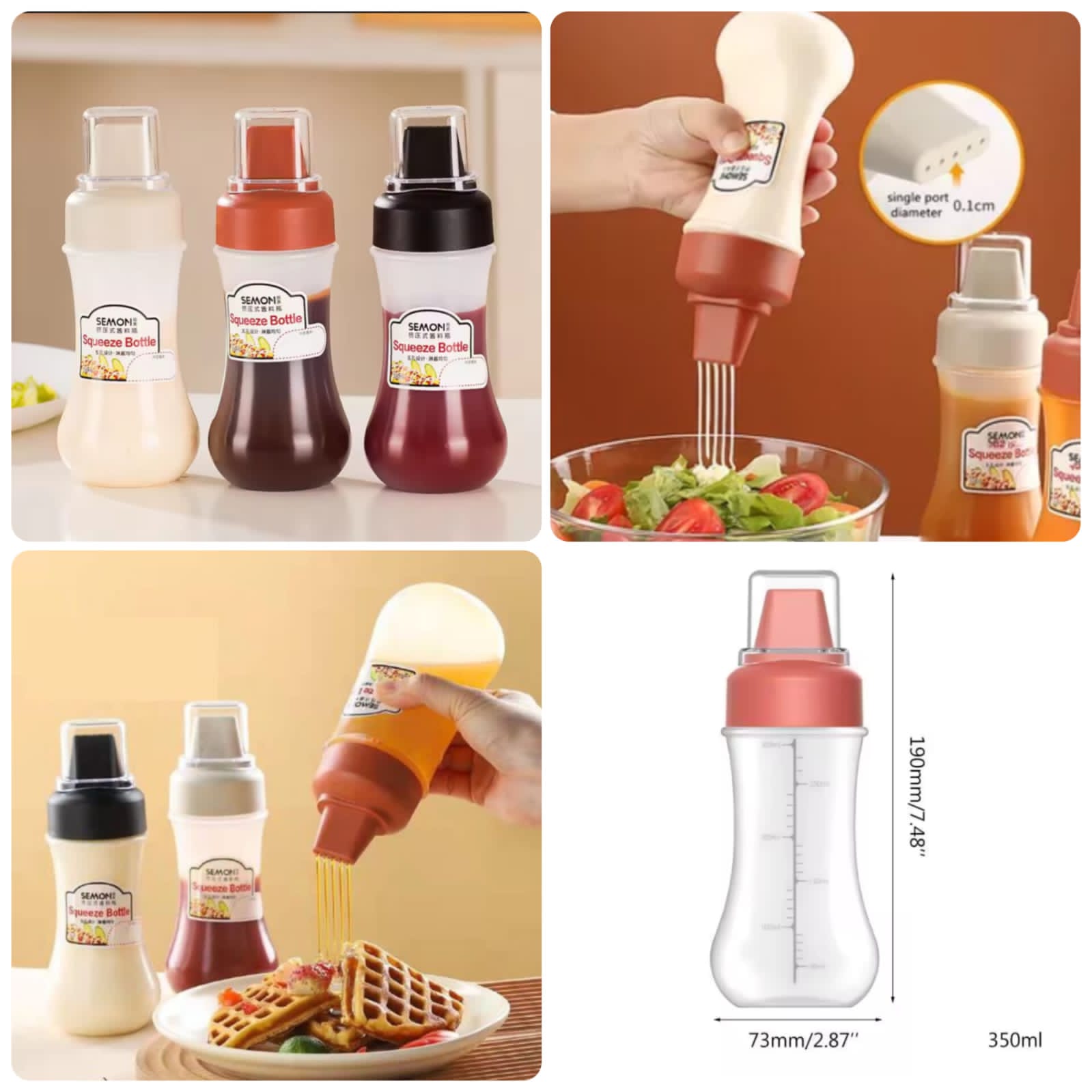 Multi-Hole Sauce Squeeze Bottle (5 Holes)
