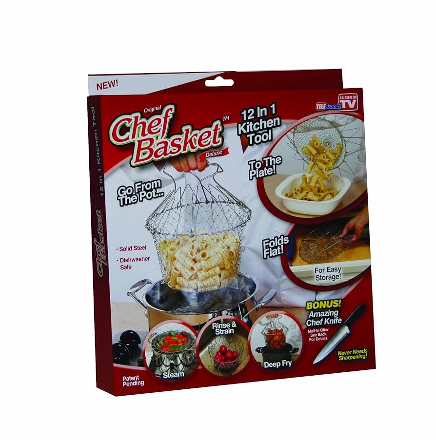 12-in-1 Chef Basket Deluxe Kitchen Tool – Boiler, Steamer & Strainer
