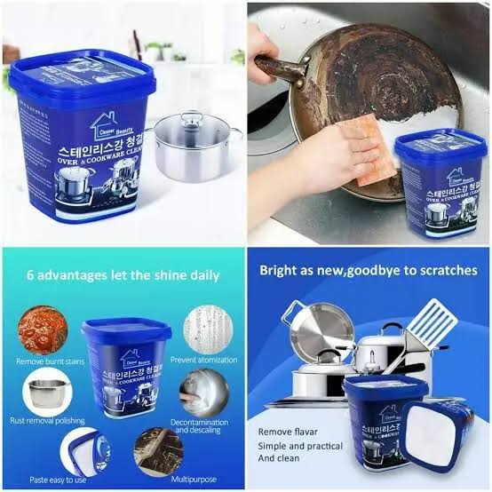 Powerful Stainless Steel Cookware Cleaning Paste – Heavy Duty Kitchen Cleaner