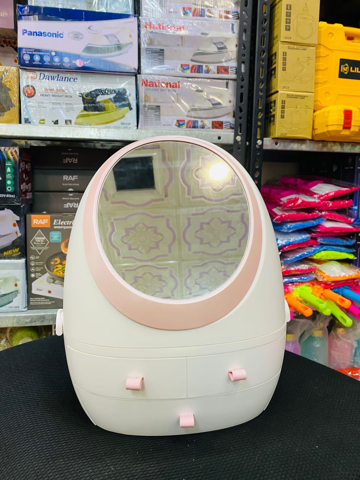 Oval Shape Cosmetic Organizer – Elegant Makeup Storage Box