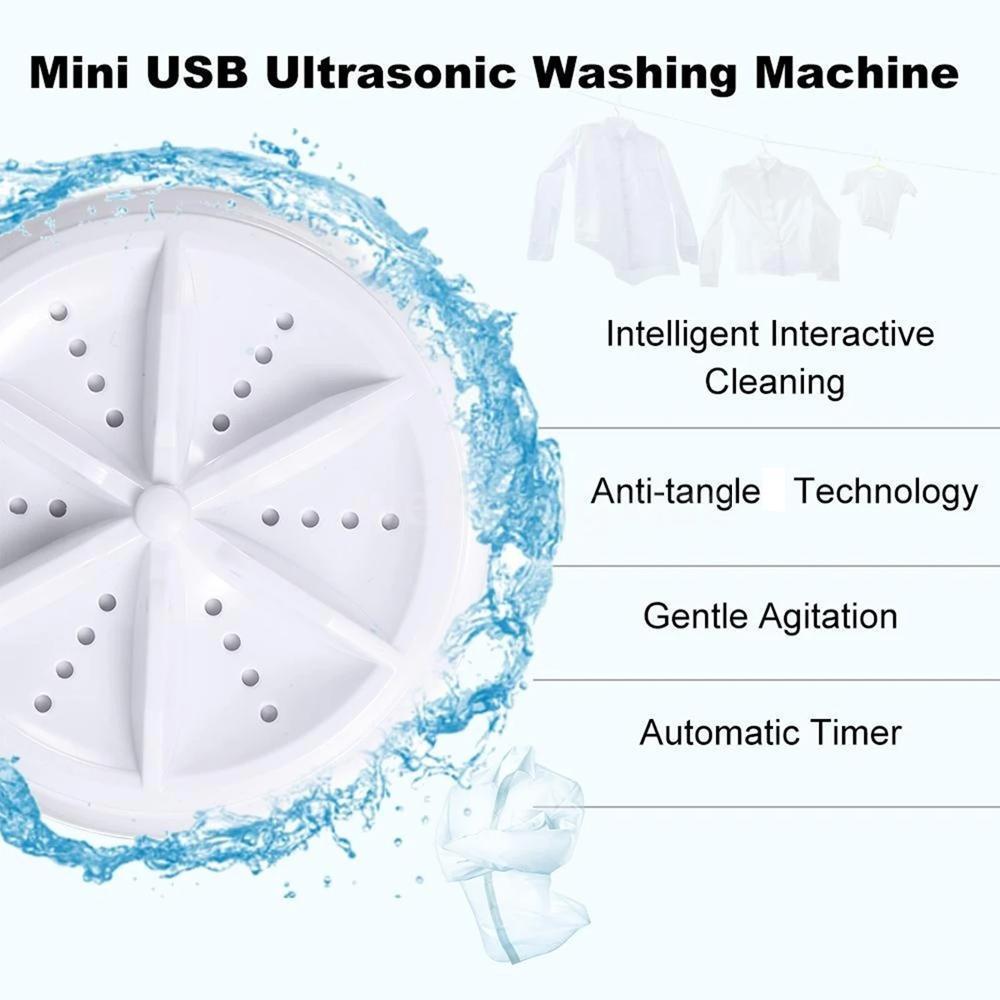 Mini Ultrasonic Portable Washing Machine – Turbo Laundry Cleaner