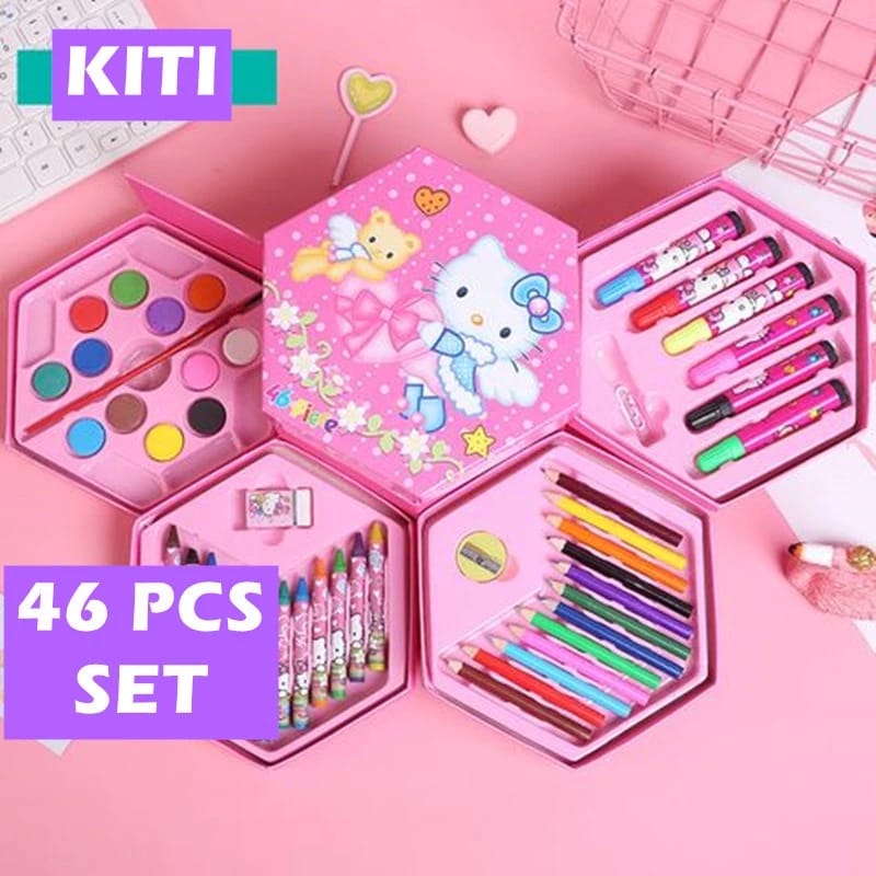 46-Piece Kids Art & Coloring Kit – Complete Creative Set
