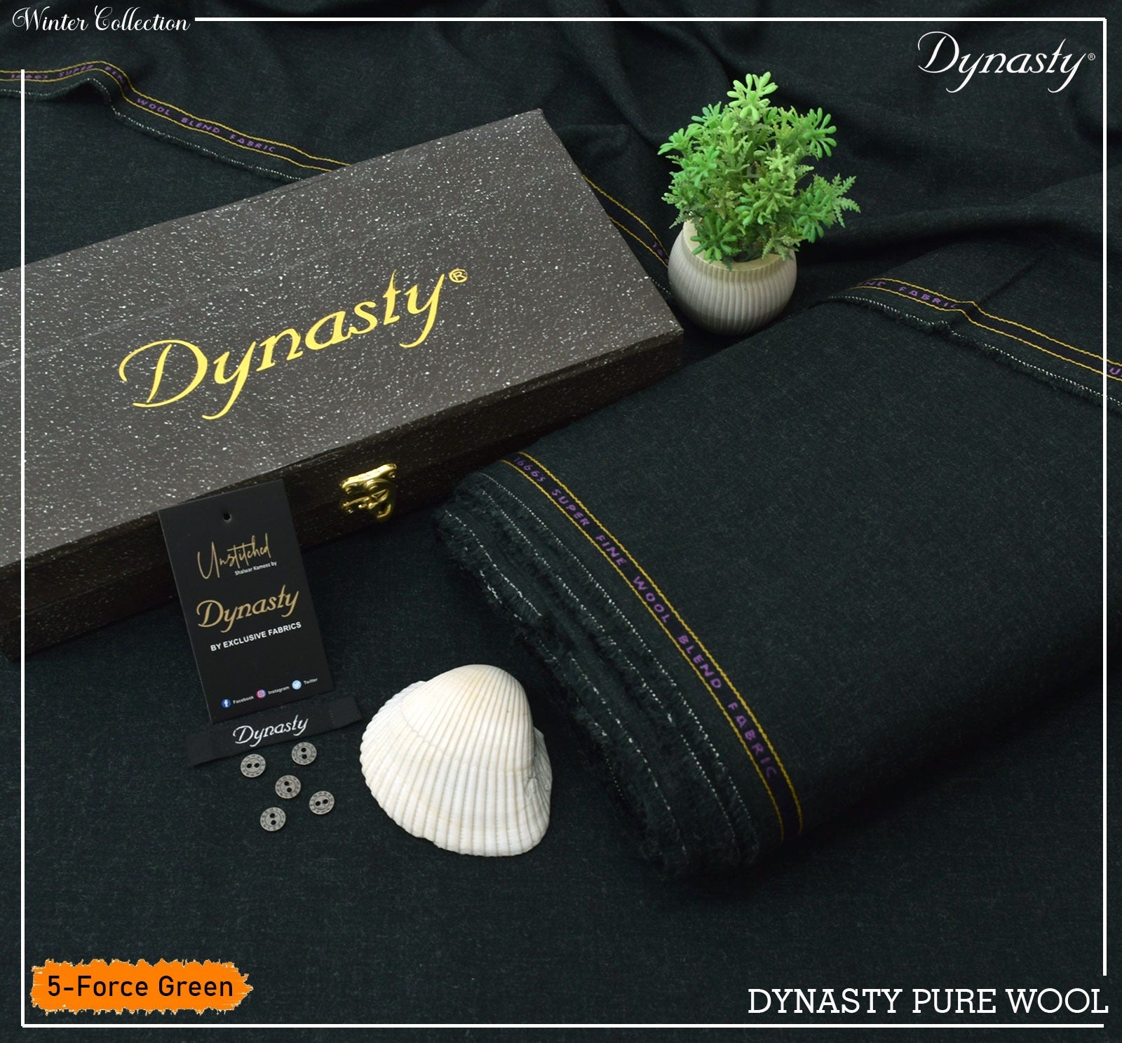 Premium 100% Pure Wool Winter Suit – Soft Finish, Metallic Buttons & Gift Bag