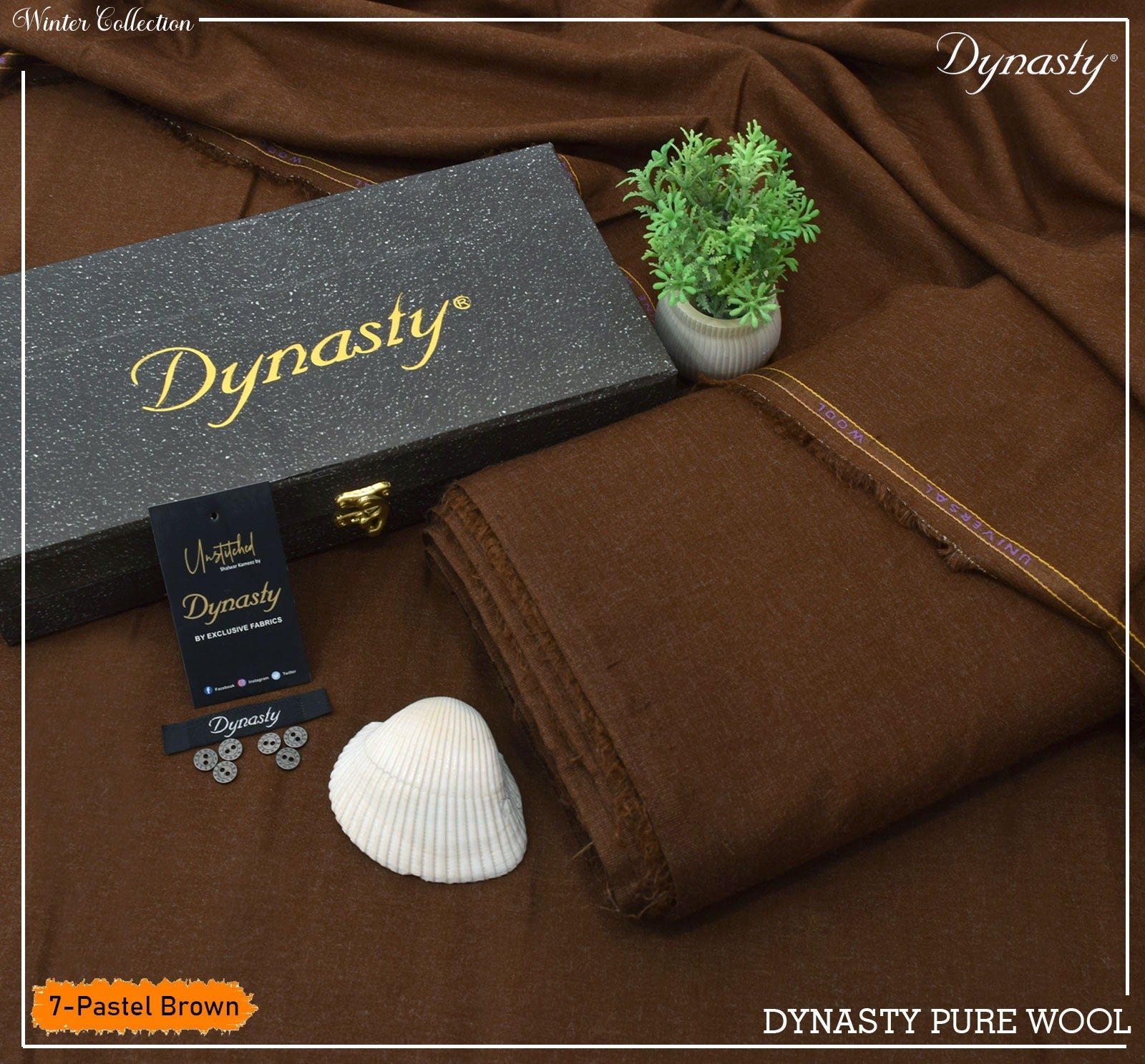 Premium 100% Pure Wool Winter Suit – Soft Finish, Metallic Buttons & Gift Bag