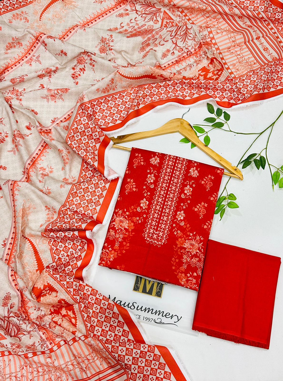 Premium 3-Piece Digital Printed Khaddar Suit – Winter Warm Elegance Collection