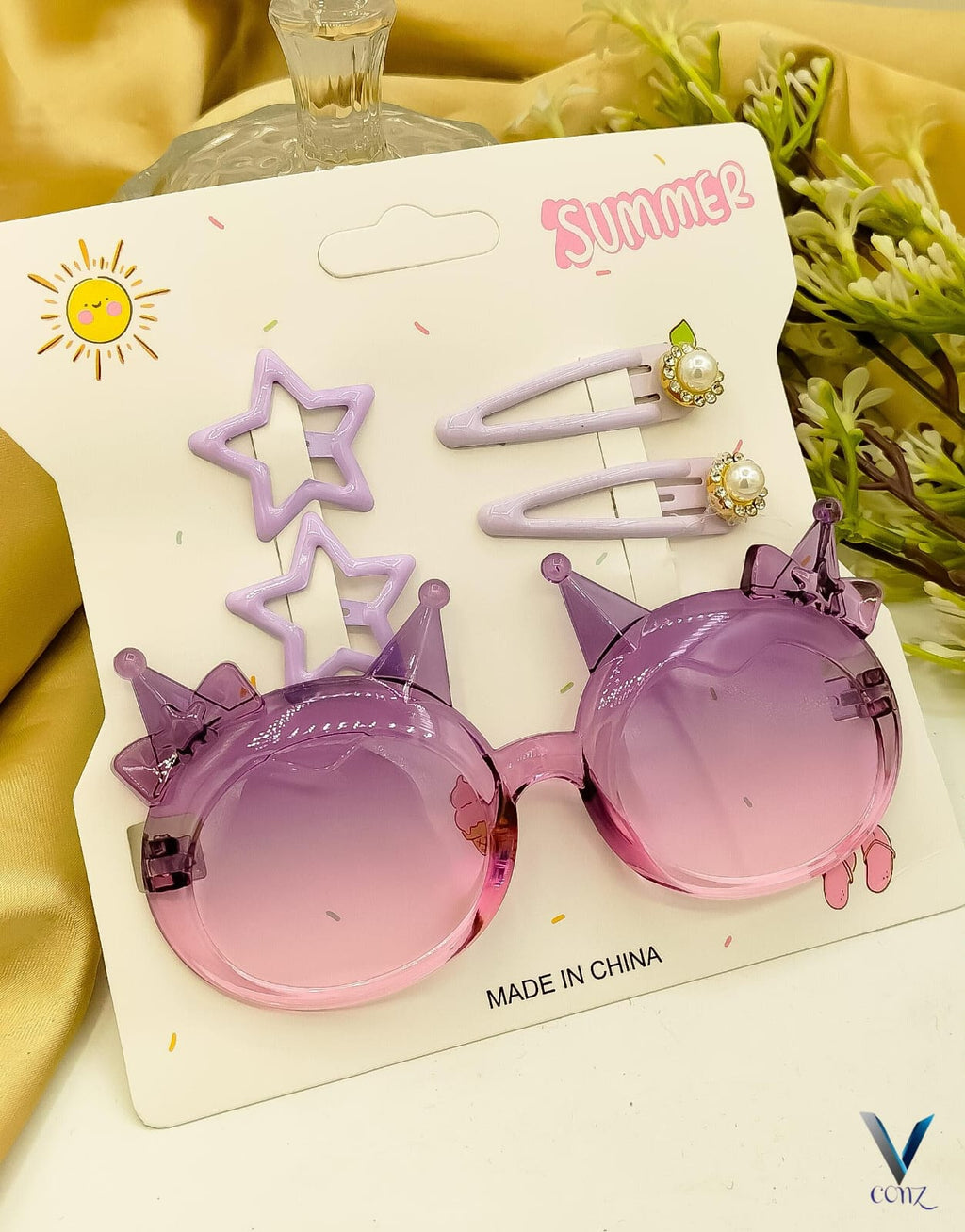 Cute China Kids Hair Pins and Sunglasses Set