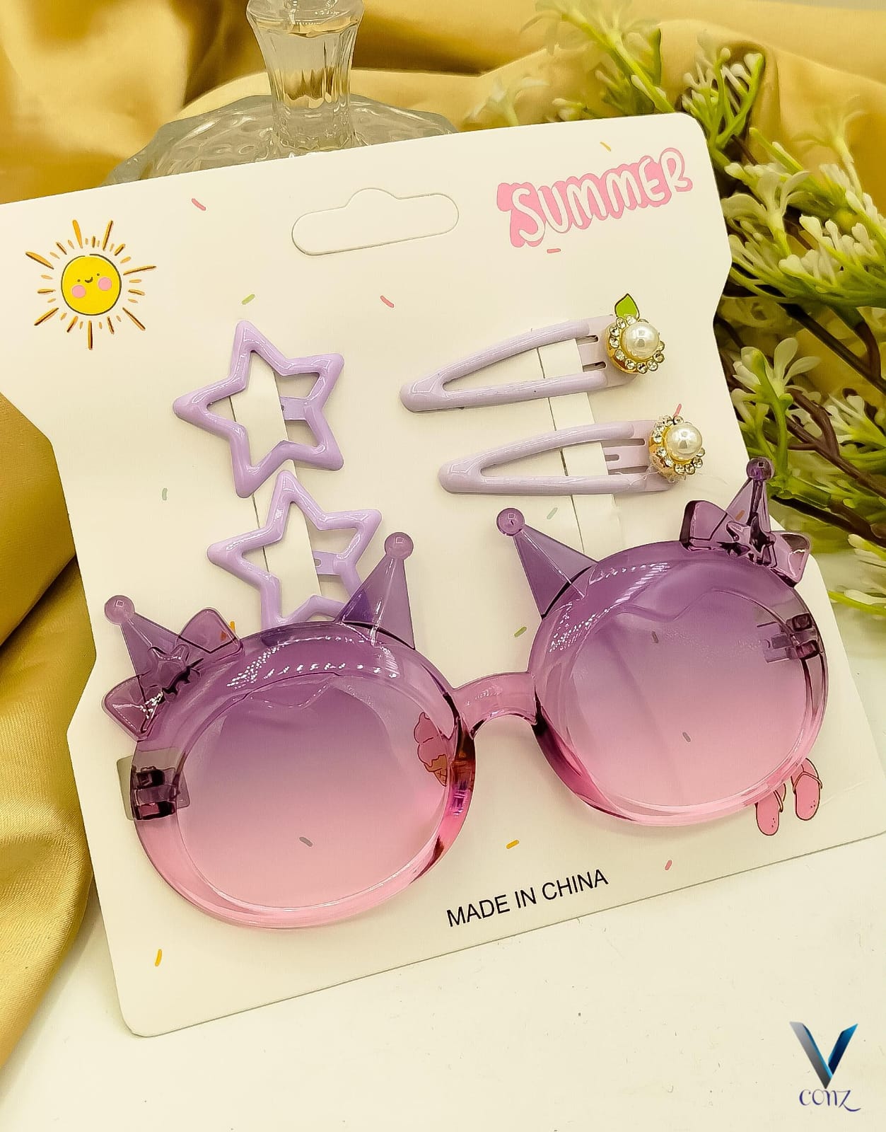 Cute China Kids Hair Pins and Sunglasses Set