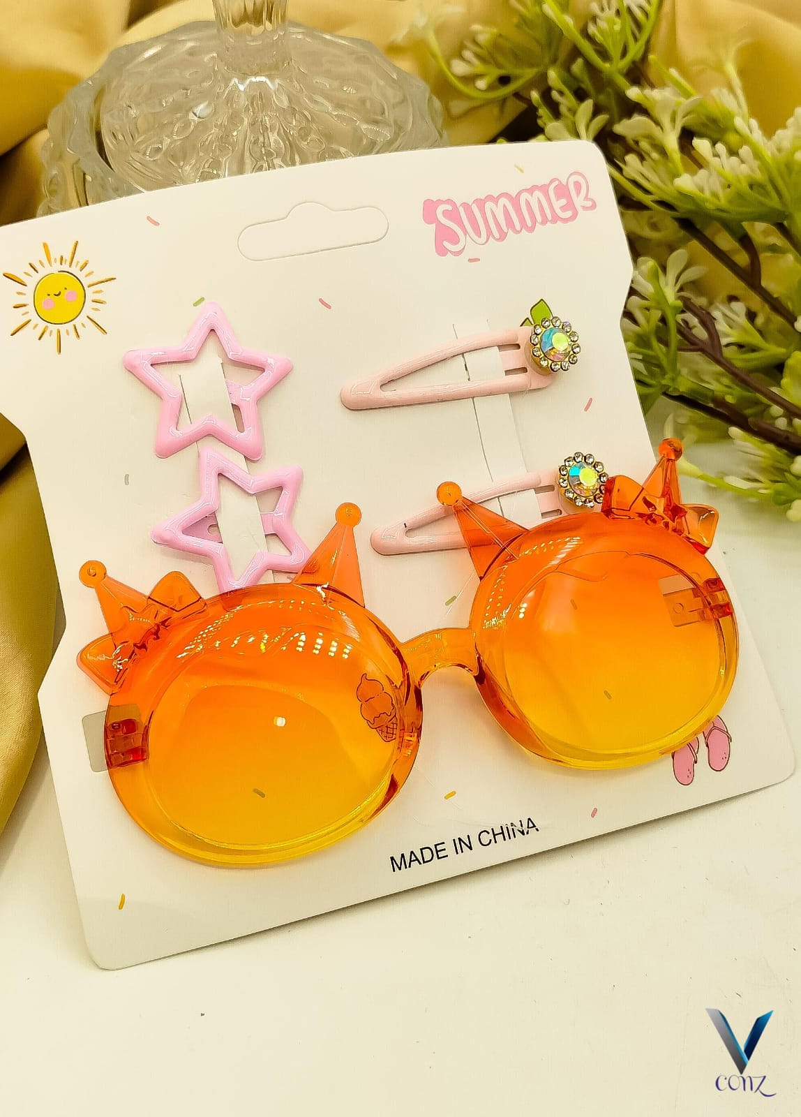 Cute China Kids Hair Pins and Sunglasses Set