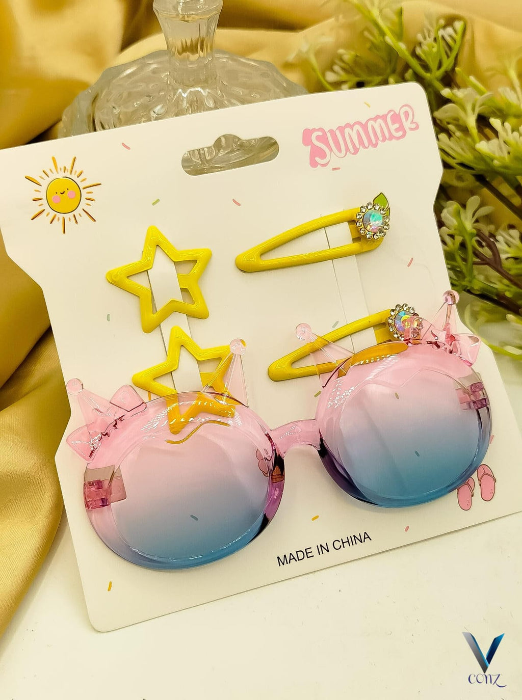Cute China Kids Hair Pins and Sunglasses Set
