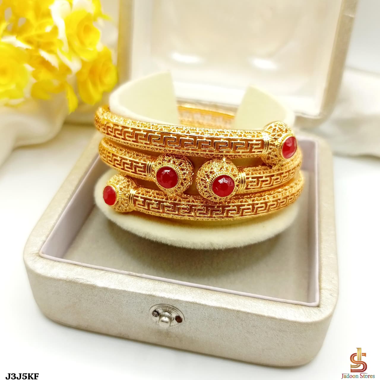 Elegant Gold-Plated Bangles Set for Women (2 Pieces)