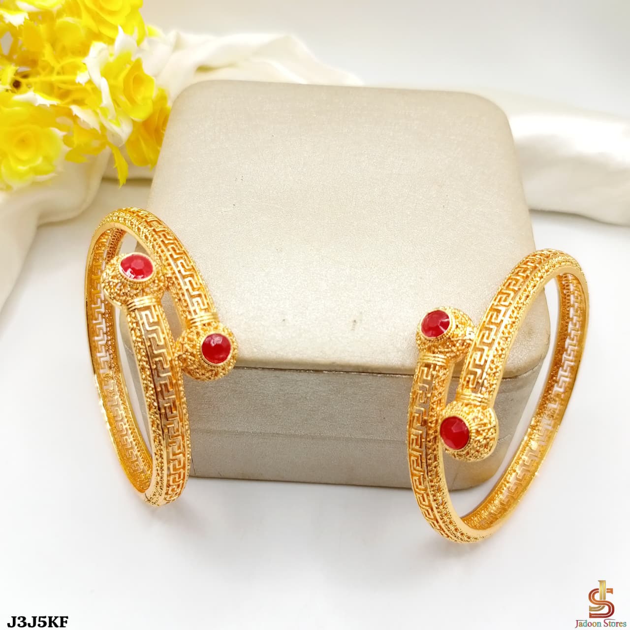 Elegant Gold-Plated Bangles Set for Women (2 Pieces)