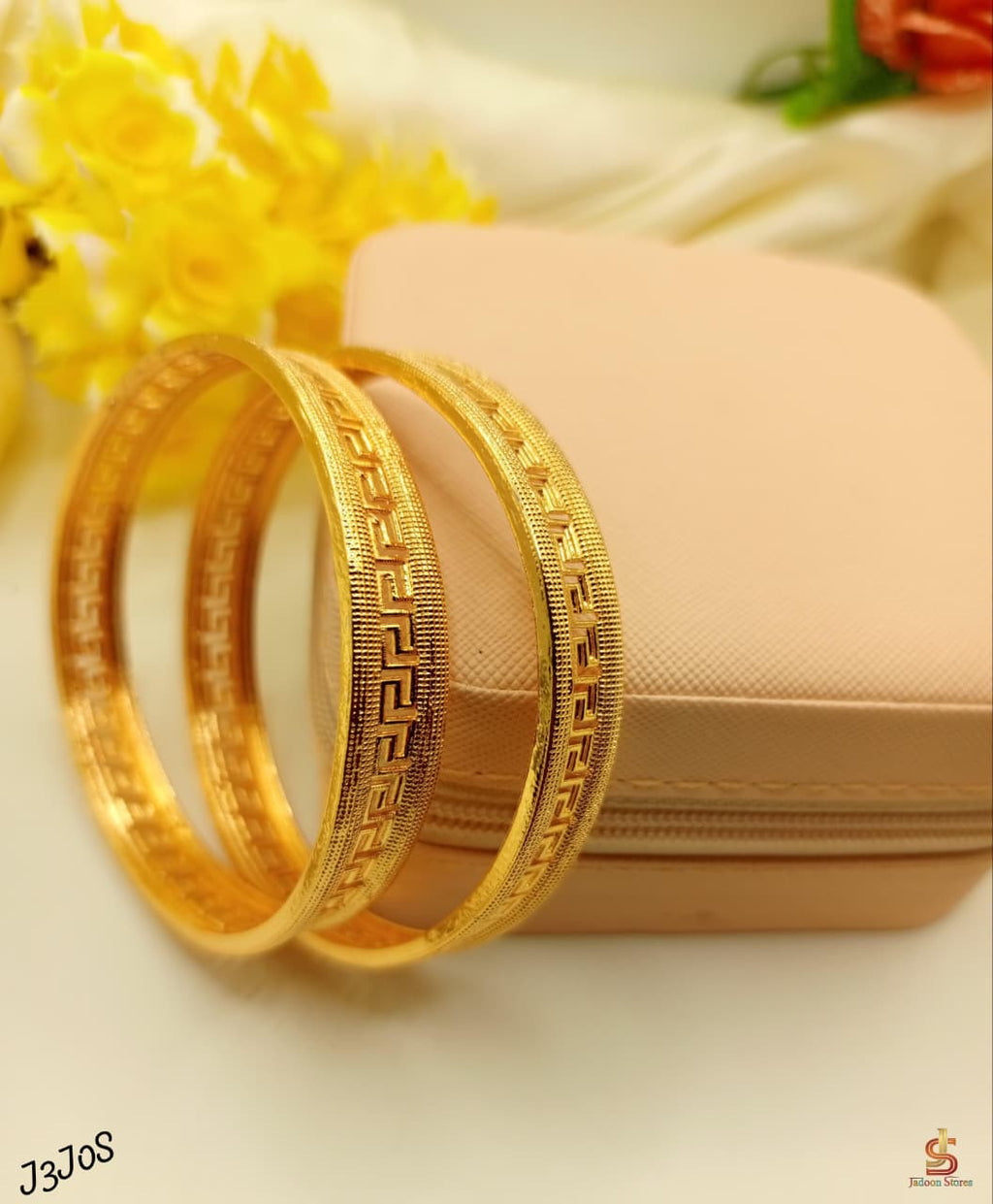 Elegant Gold-Plated Bangles Set for Women (2 Pieces)