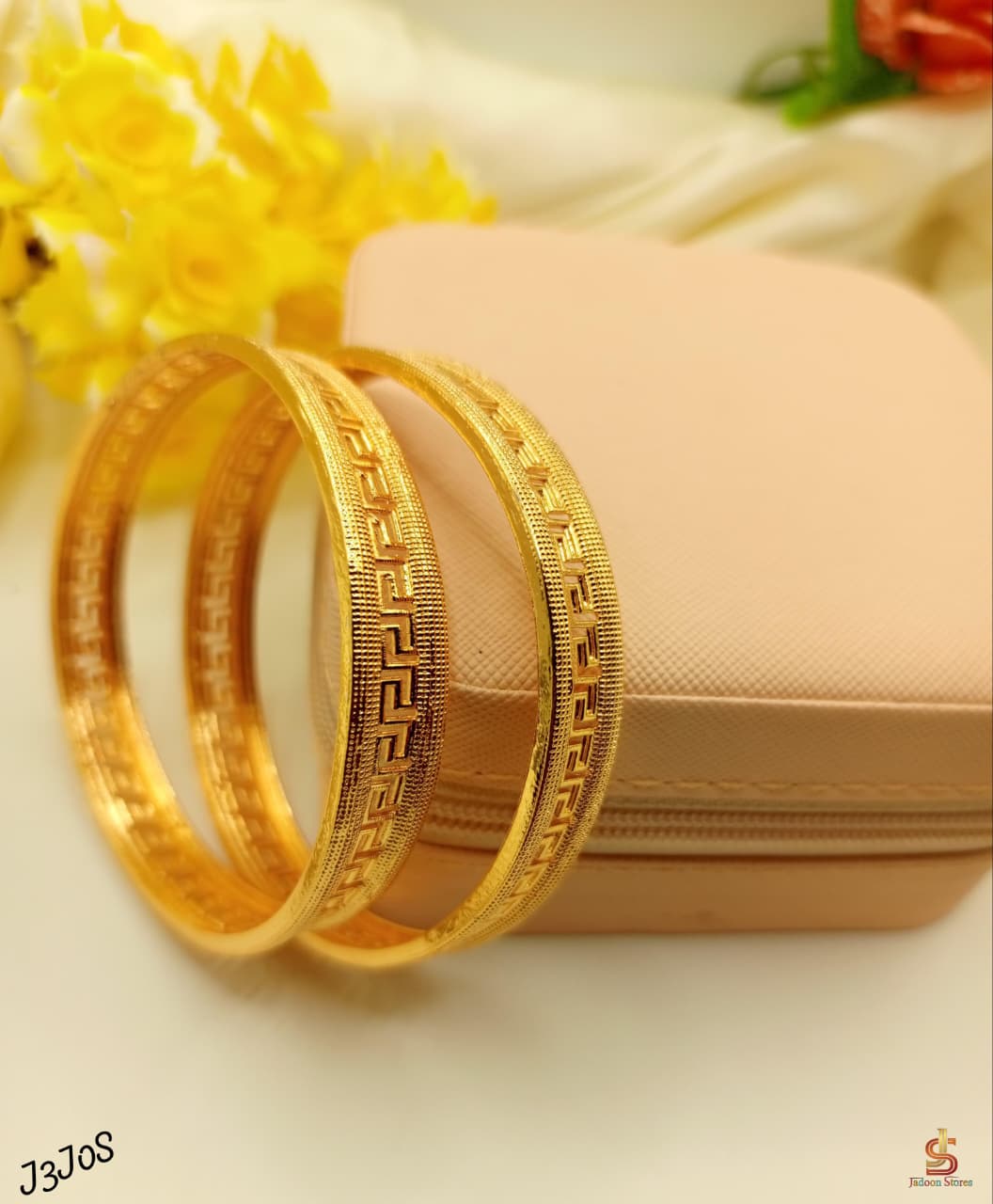 Elegant Gold-Plated Bangles Set for Women (2 Pieces)