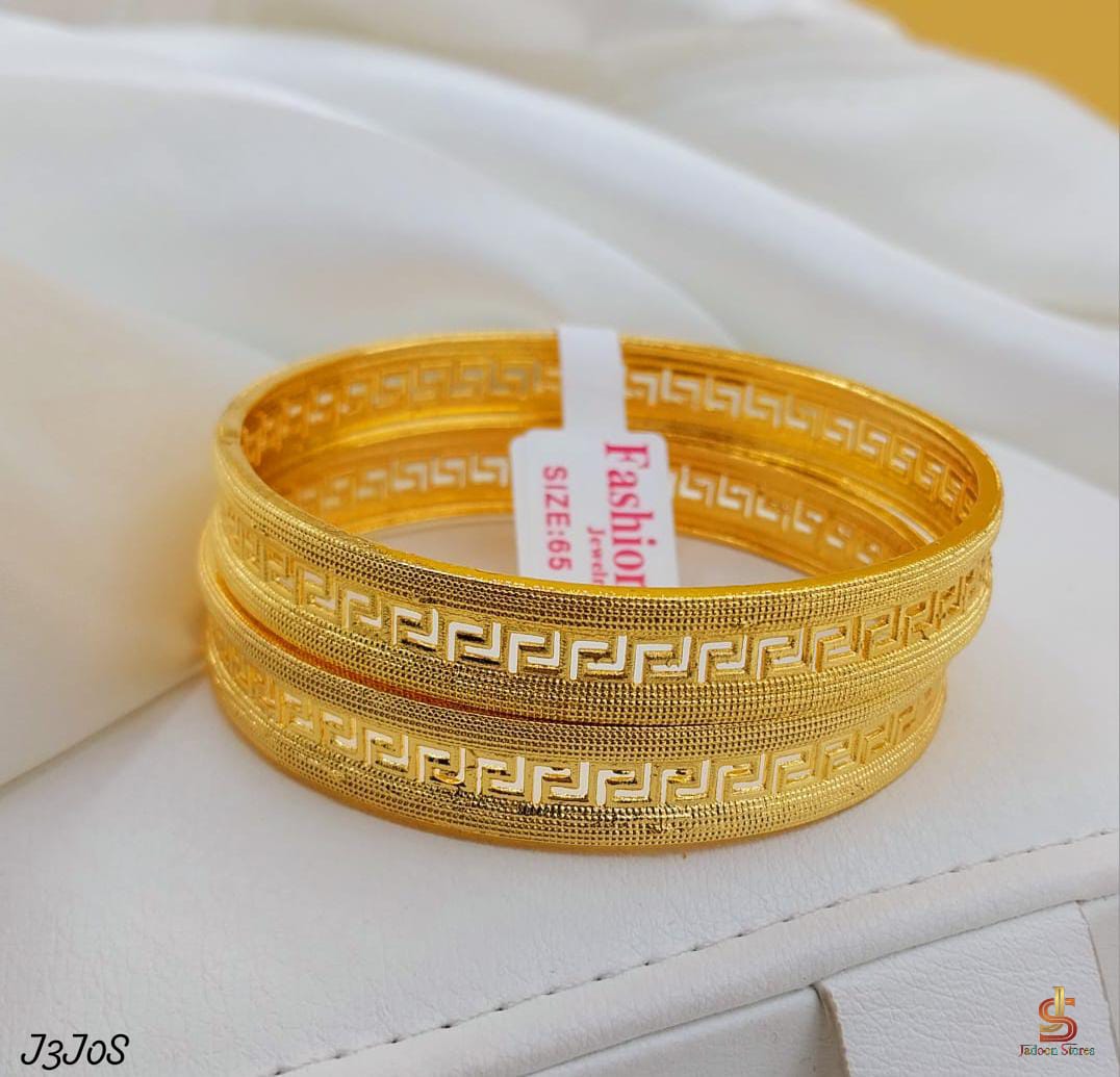 Elegant Gold-Plated Bangles Set for Women (2 Pieces)