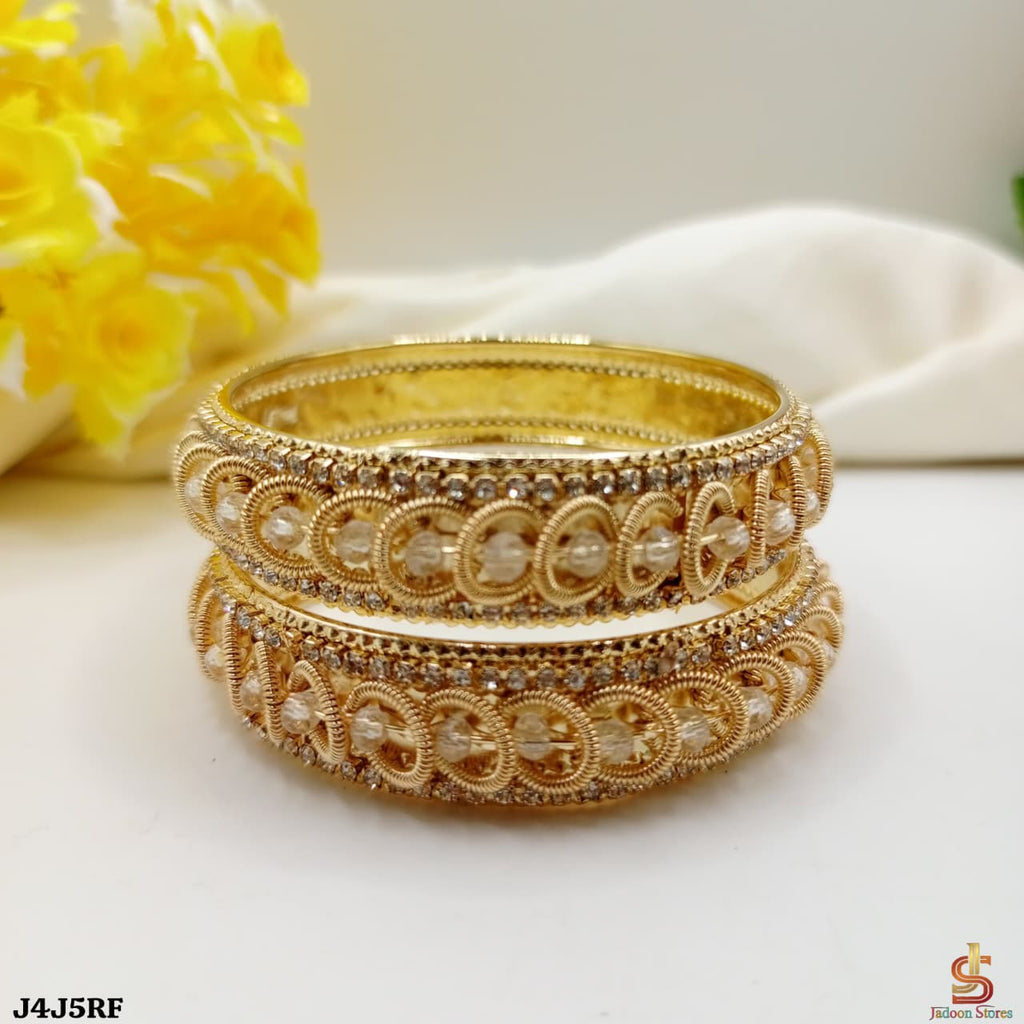 Elegant Gold-Plated Indian Bangles Set for Women (2 Pieces)
