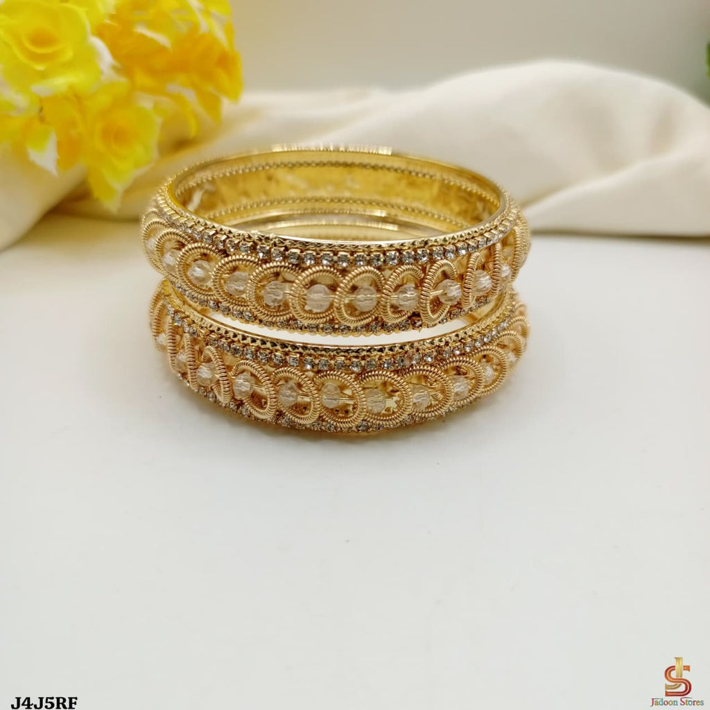 Elegant Gold-Plated Indian Bangles Set for Women (2 Pieces)