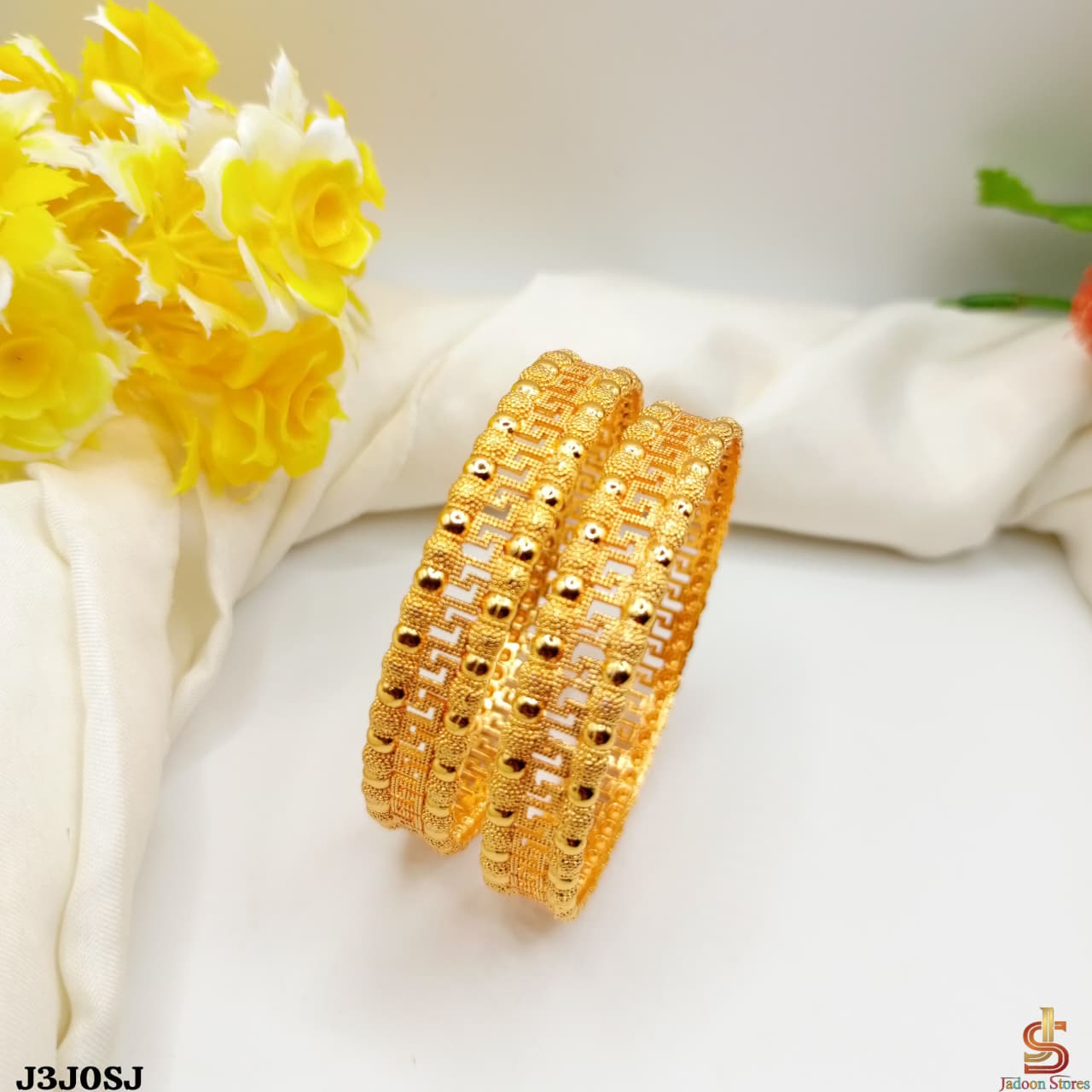 Elegant Gold Plated 2-Piece Bangles for Women
