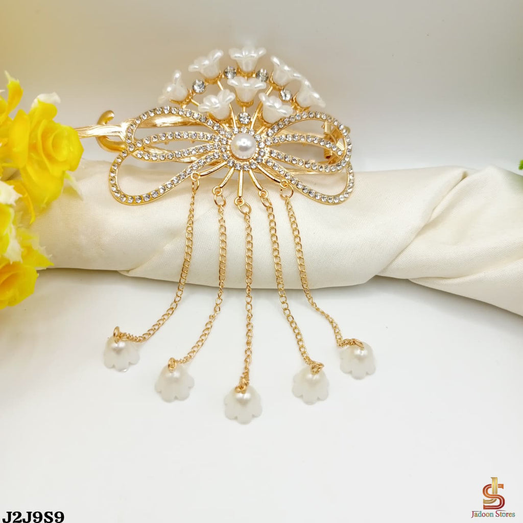 Elegant Golden Zircon Latkan Hair Catcher for Women