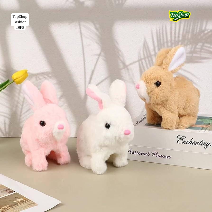 Electric Walking Rabbit Toy with Music & Light for Kids