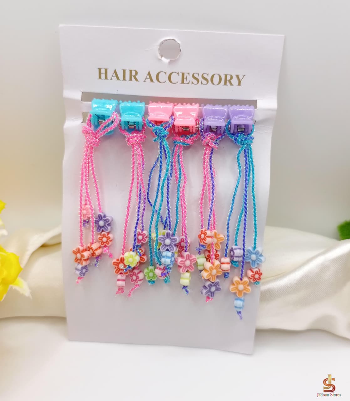 Colorful 6-Piece Hair Accessories Card for Kids