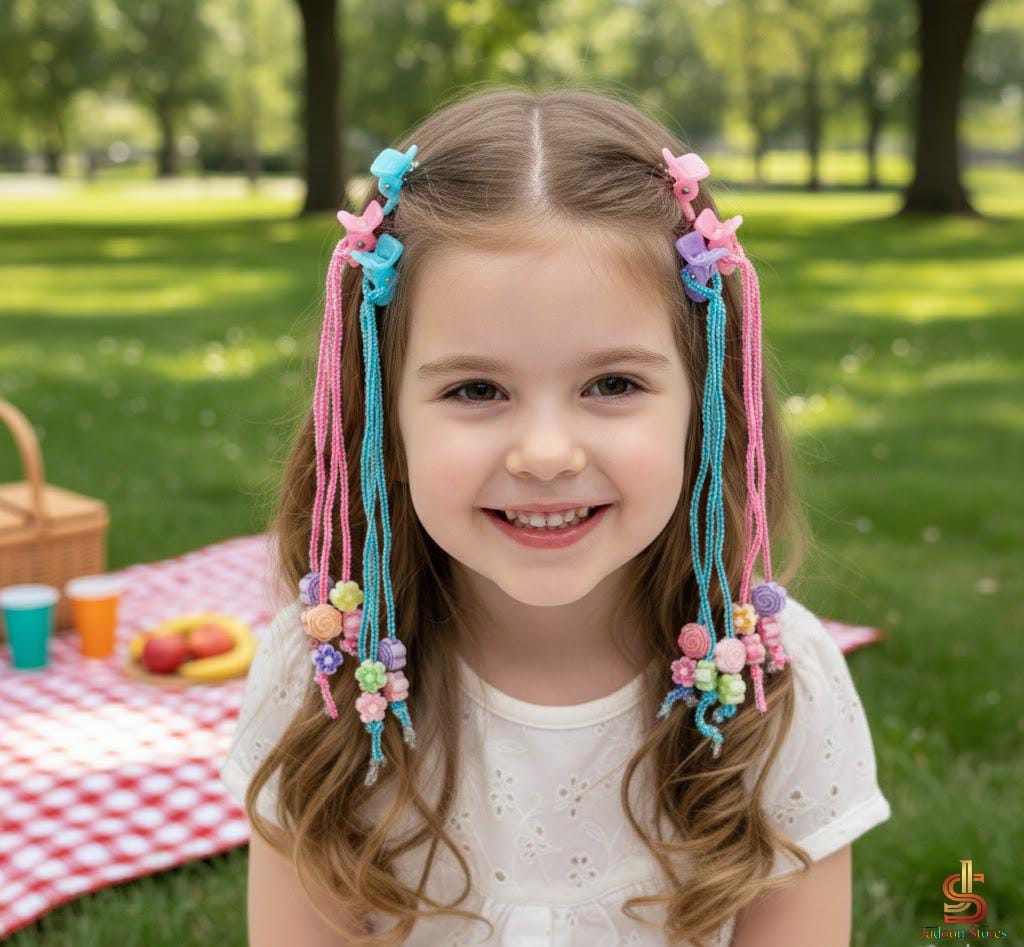 Colorful 6-Piece Hair Accessories Card for Kids