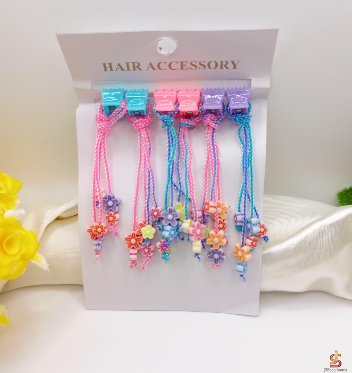 Colorful 6-Piece Hair Accessories Card for Kids