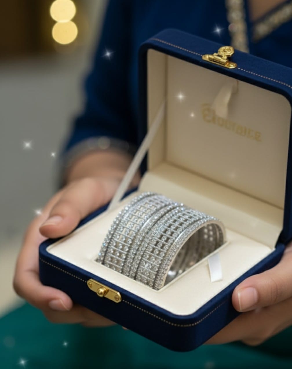 Silver Chura Bangle Set – 14-Piece Steel Cut Premium Collection (Multiple Sizes)