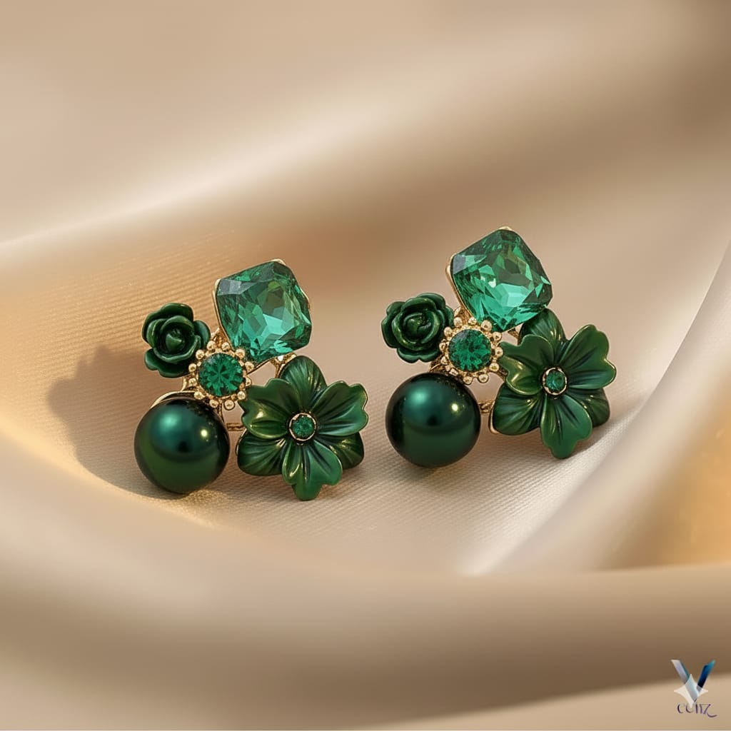 Fancy China Flower Earrings – Elegant Floral Design in 6 Stunning Colors