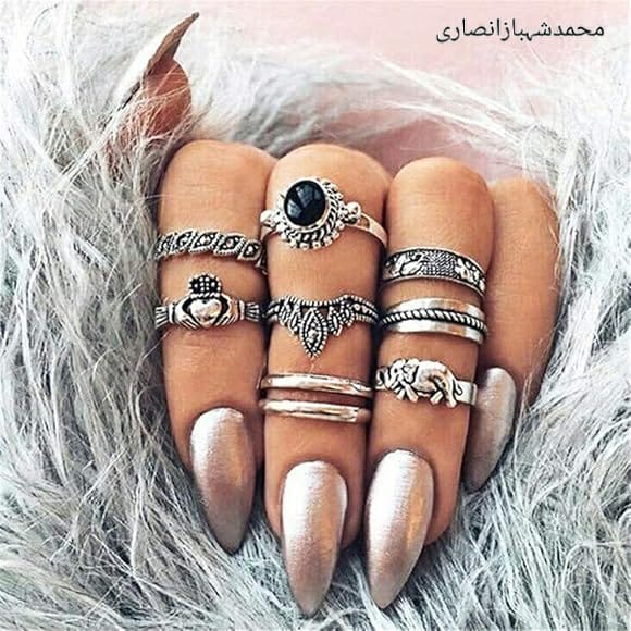 Elegant 9-Piece Metal Ring Set – Mixed Sizes, Stylish & Durable Design