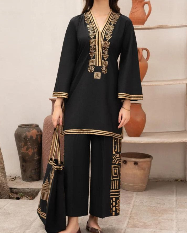 Lulusar Luxury Dhank 2-Piece Embroidered Suit – Elegant Neck and Border Detailing by Buy From Danish – Premium Festive Wear for Women