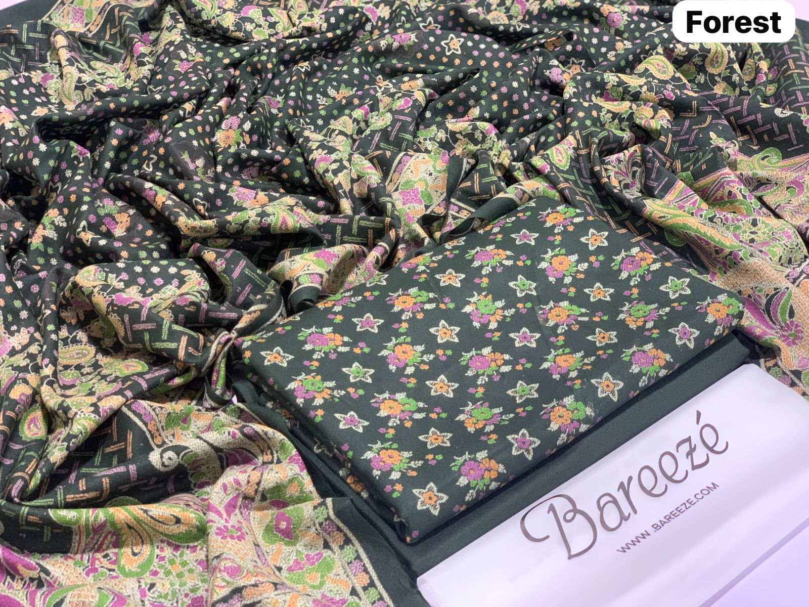 Premium Dhanak 3-Piece Printed Suit – Winter Burnout Shawl Collection