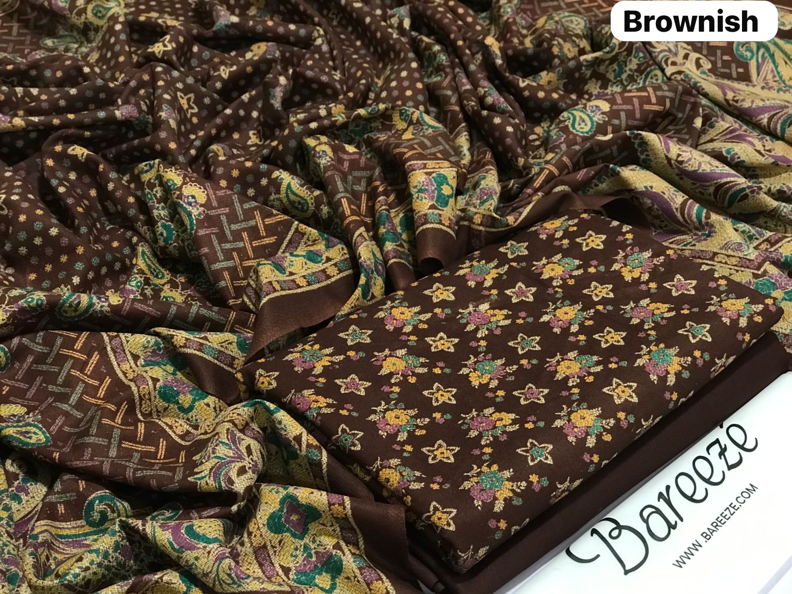 Premium Dhanak 3-Piece Printed Suit – Winter Burnout Shawl Collection