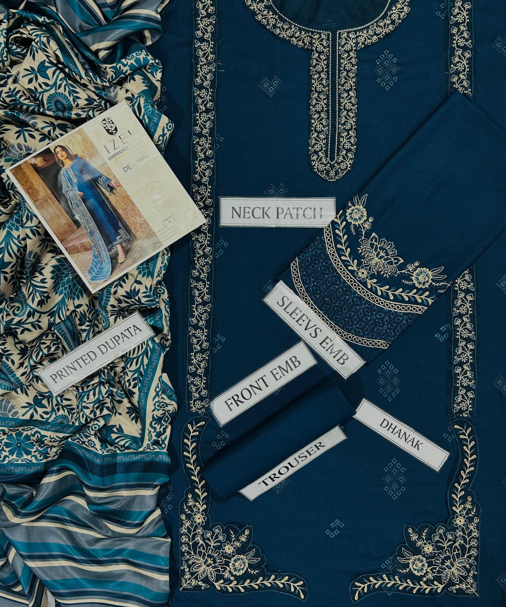 Premium Air-Jet Dhanak 3PC Embroidered Suit – Winter Collection 2025/26