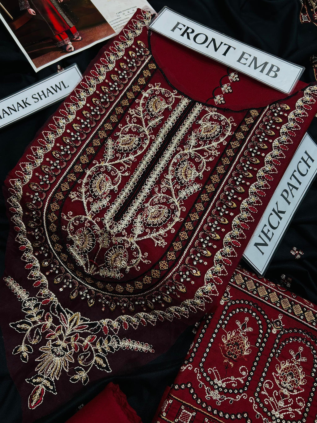 Luxury Airjet Dhanak 3Pc Embroidered Winter Suit with Heavy Sequence Shawl