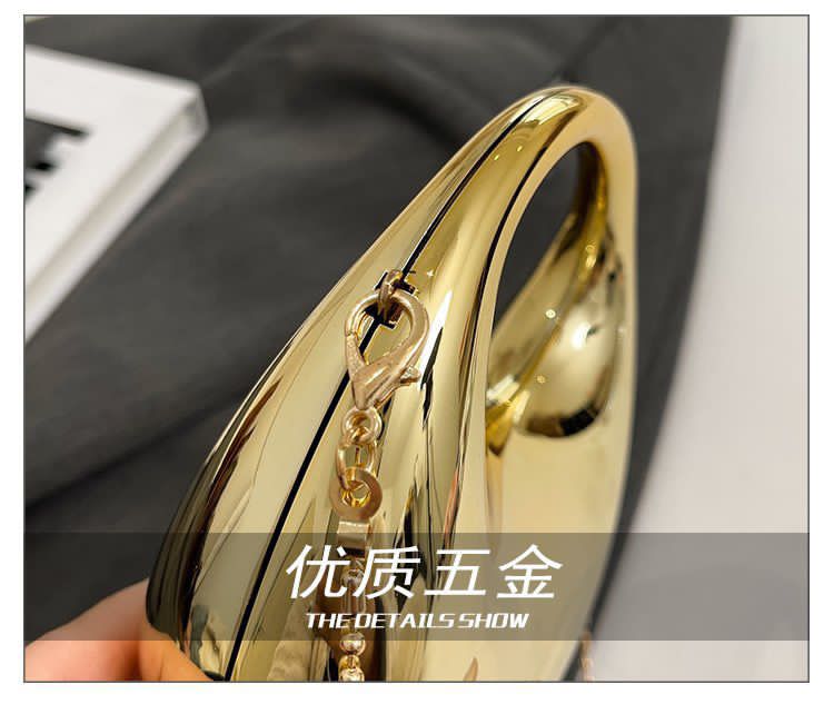 Elegant Mini Metal Clutch – Premium Design with Snake Chain & Built-in Mirrors