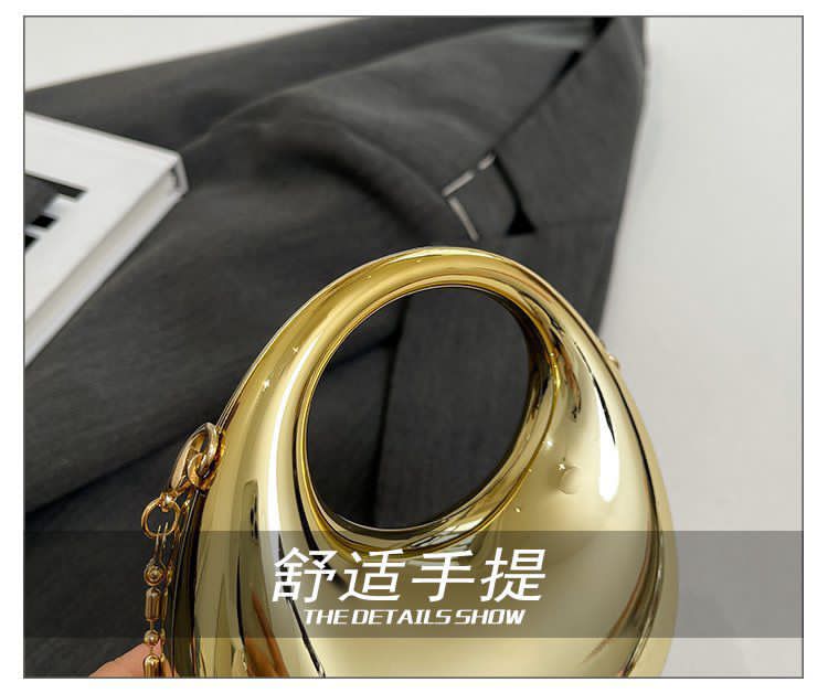 Elegant Mini Metal Clutch – Premium Design with Snake Chain & Built-in Mirrors