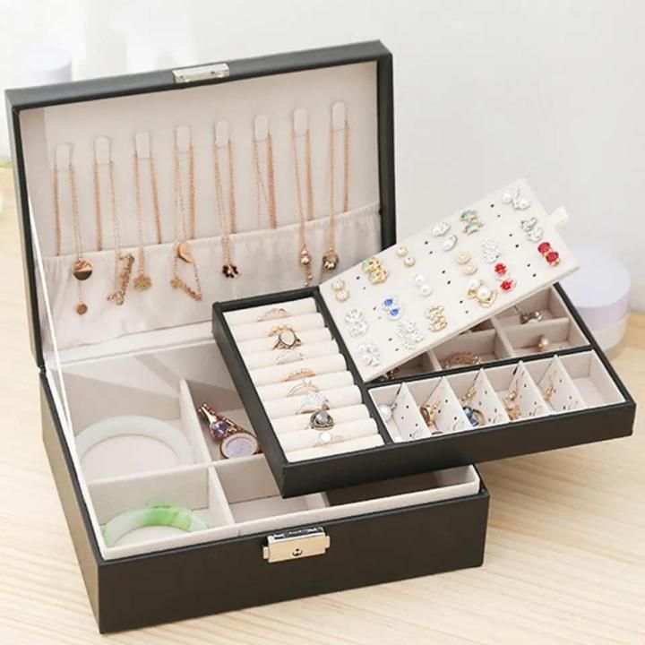 PU Leather Jewelry Organizer Box