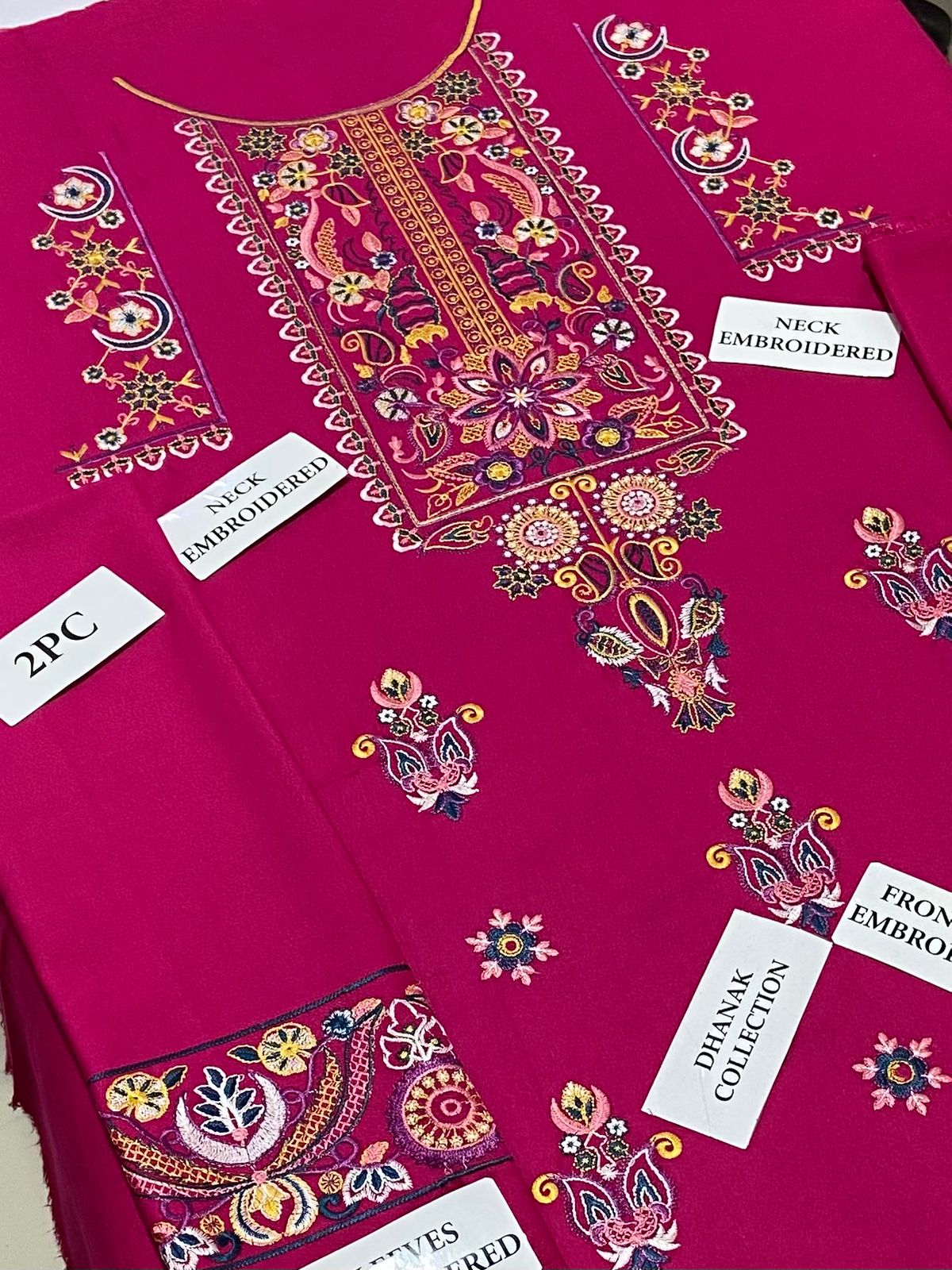 Premium Airjet Dhanak 2Pc Embroidered Winter Suit – Elegant & Warm Style for Women