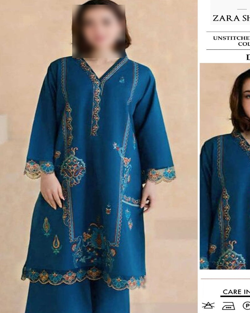 Premium Airjet Dhanak 2Pc Embroidered Winter Suit – Elegant & Warm Style for Women