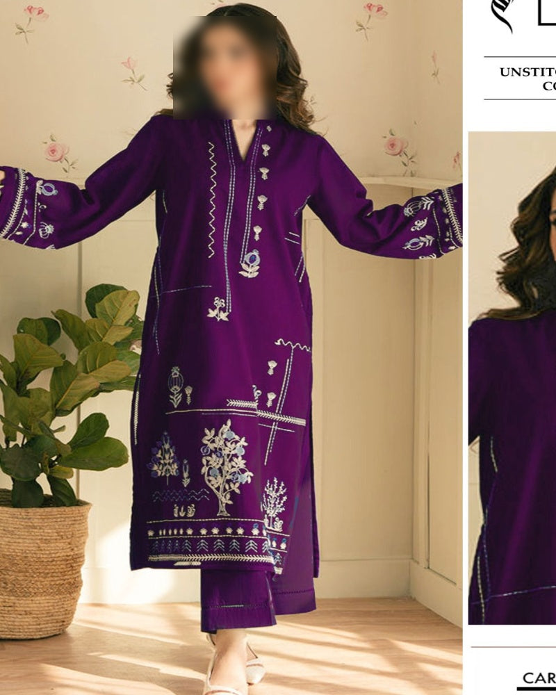 Premium Airjet Dhanak 2Pc Embroidered Winter Suit – Elegant & Warm Style for Women