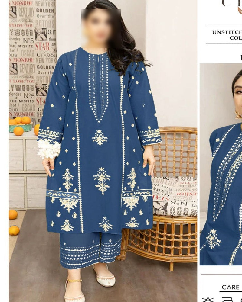 Premium Airjet Dhanak 2Pc Embroidered Winter Suit – Elegant & Warm Style for Women