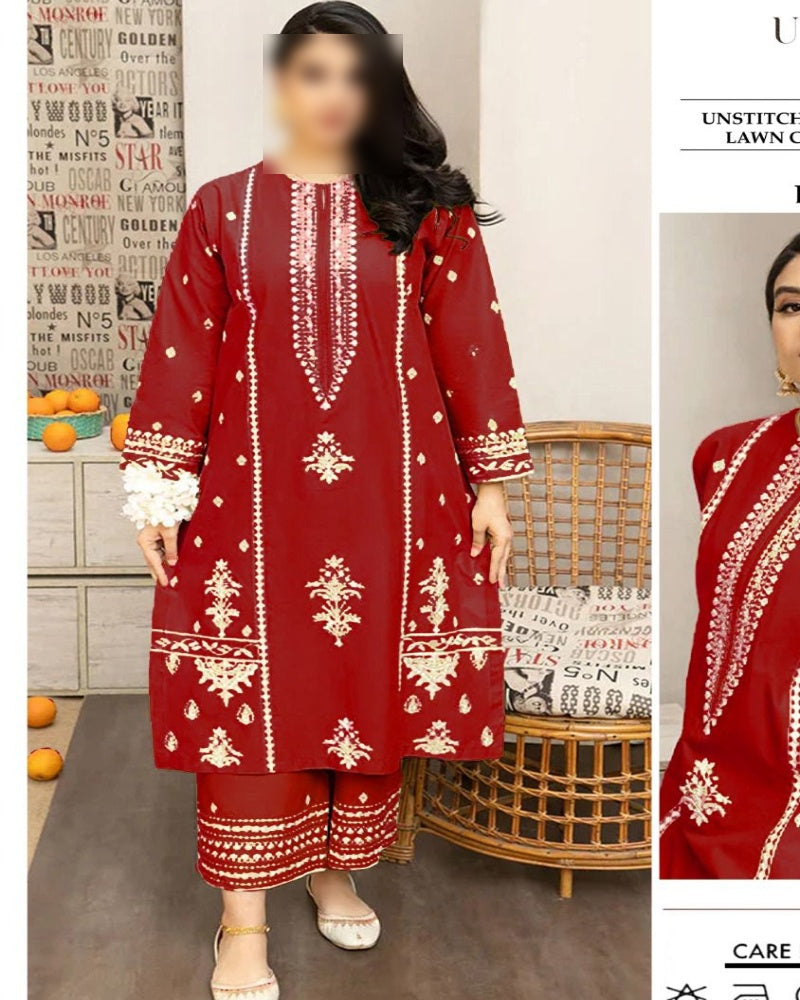 Premium Airjet Dhanak 2Pc Embroidered Winter Suit – Elegant & Warm Style for Women